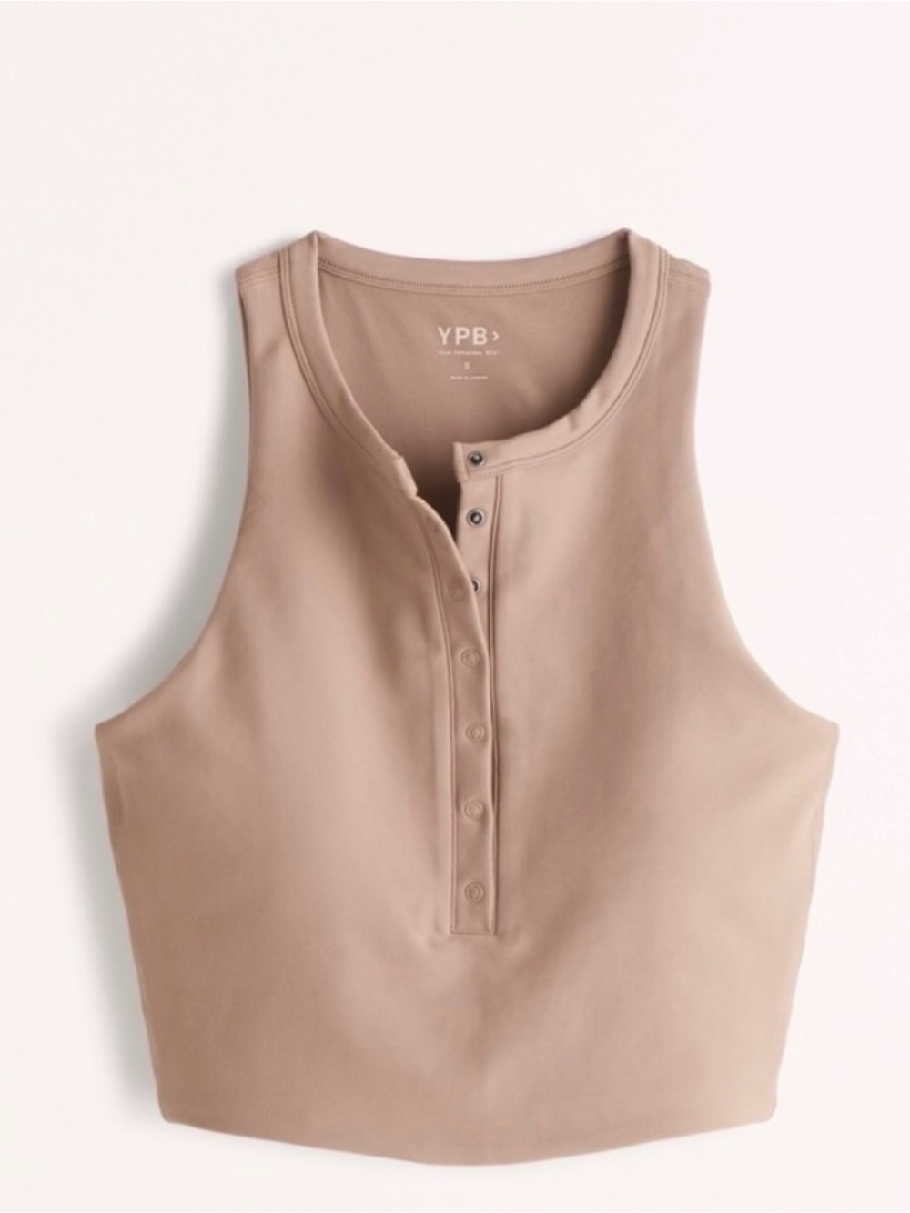 YPB Sleeveless Henley Tank - Taupe